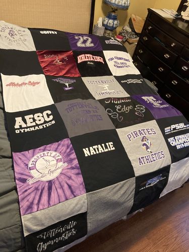 T-shirt quilt featuring pirates athletics by Janine from NY