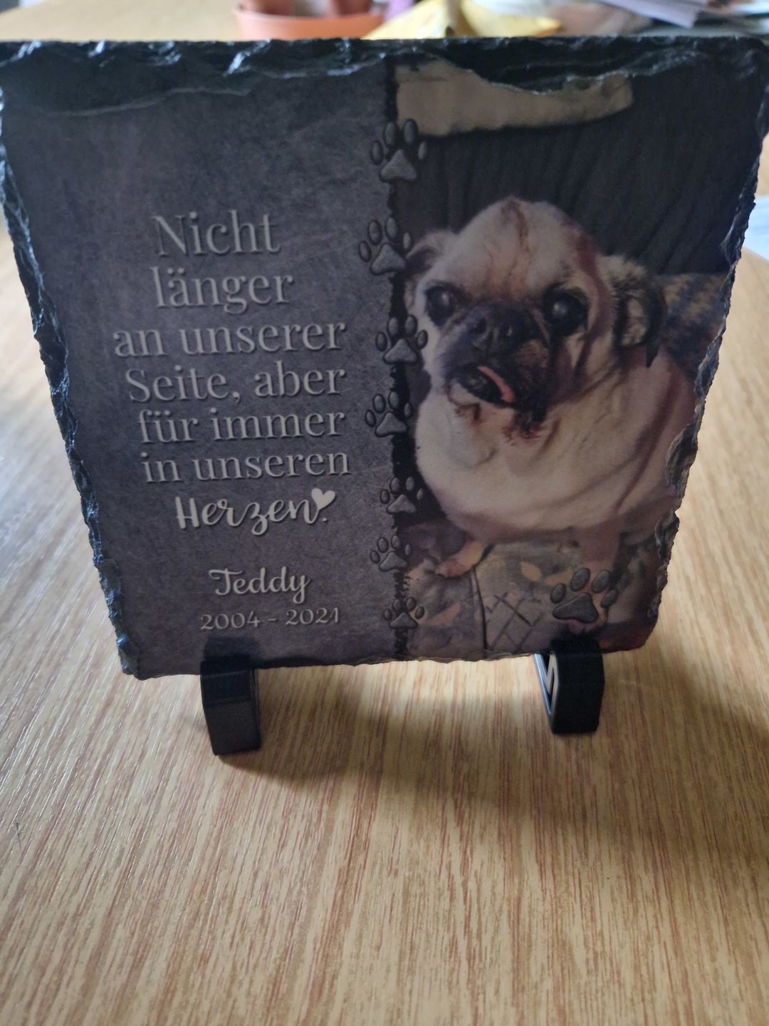Customer photo review of Für immer im Herzen - Individuelle Schieferplatte