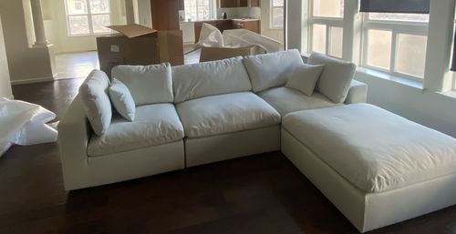 Customer photo review of SKY LINEN DELUXE PLUSH MODULAR 4 PIECE SECTIONAL