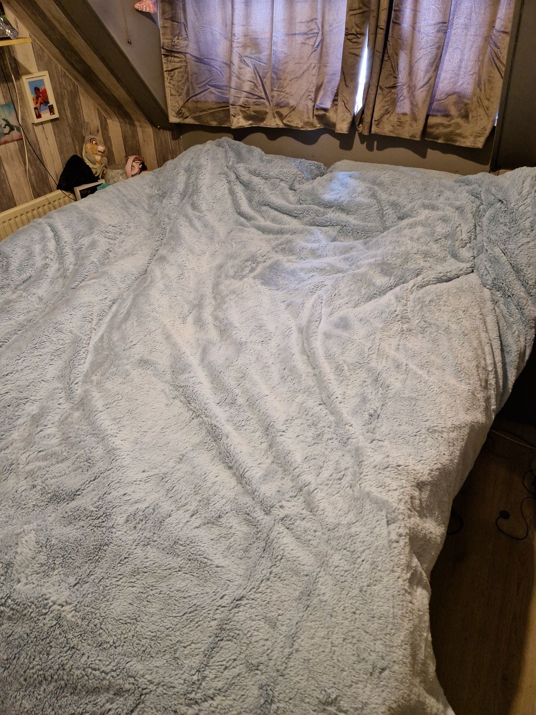 Customer photo review of Dekbedovertrek Teddy Fluffy Grijs