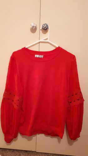 Customer photo review of Molli Knit Top in Hot Pink