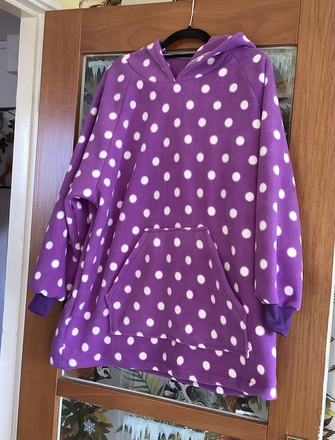 Customer photo review of White Polka Dot Anti Pill Polar Fleece Fabric