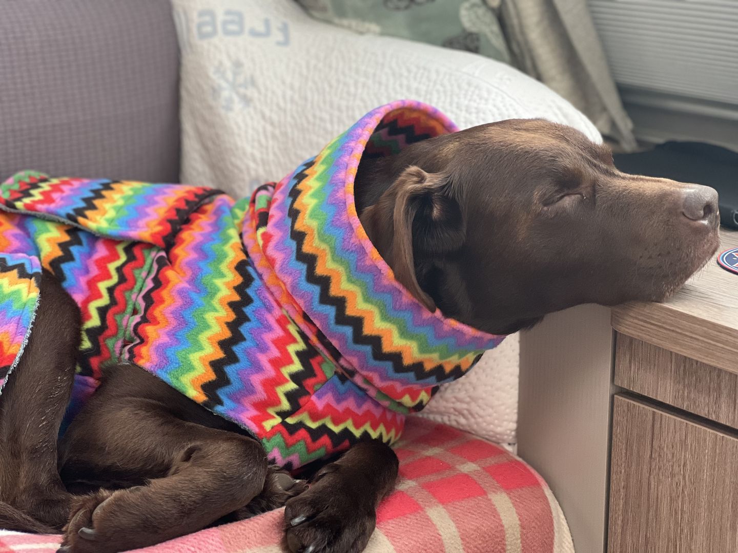 Customer photo review of Multicoloured Zig Zag Anti Pill Polar Fleece