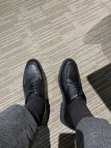 Customer photo review of Blucher Lace Up - Black Pebble Grain Leather (Crepe Sole)