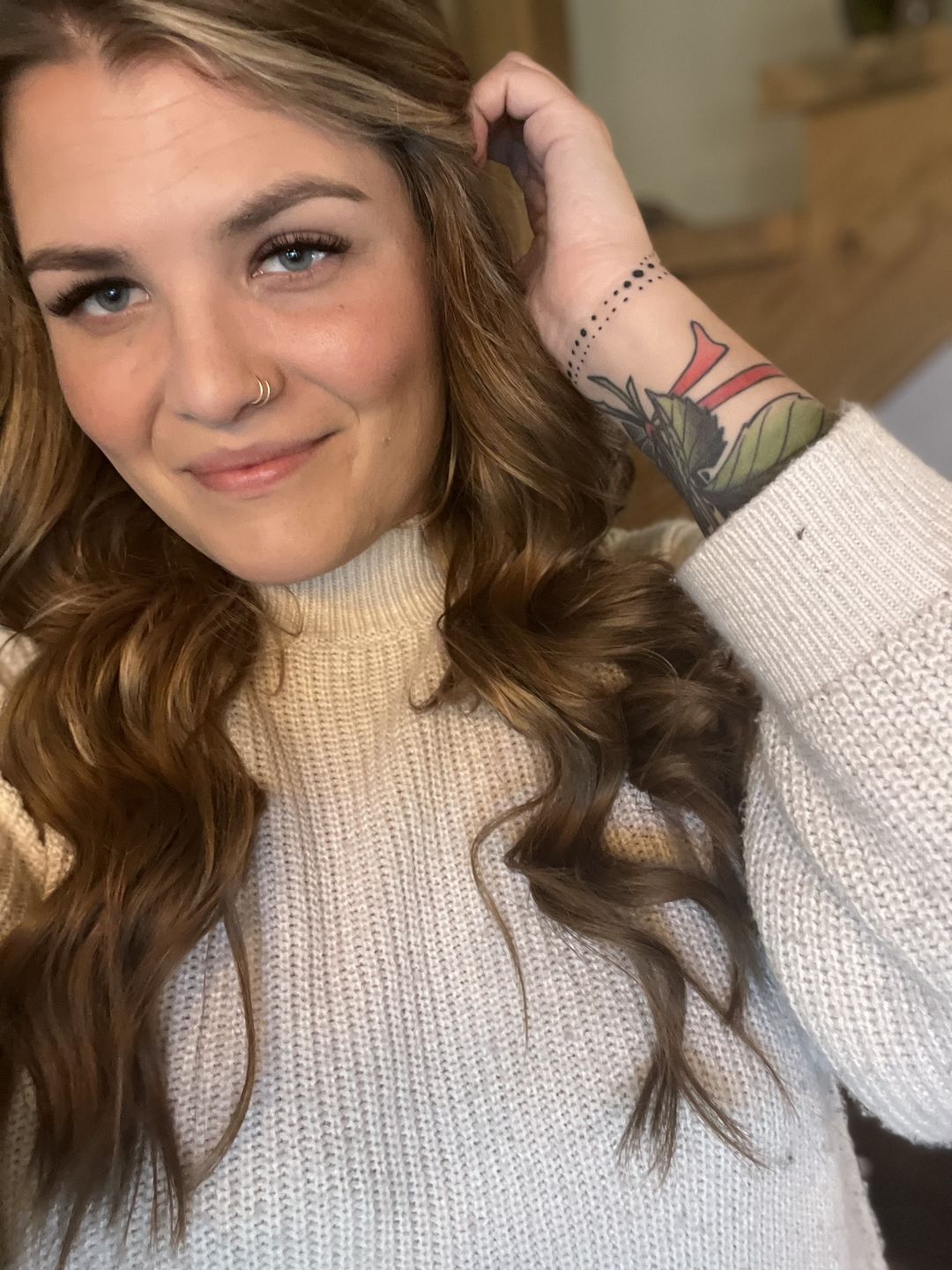 Customer photo review of 20” Light Brown Natural Wave DIY Hair Extensions Home Kit