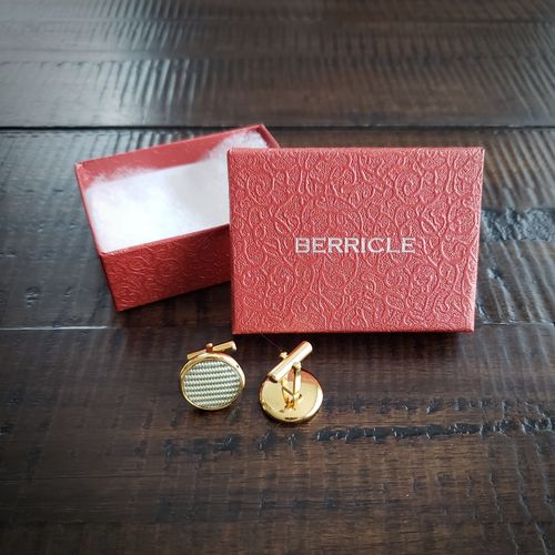 Customer photo review of Round Cufflinks in Stainless Steel