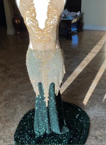 Customer photo review of Hunter Green Sequin On Velvet