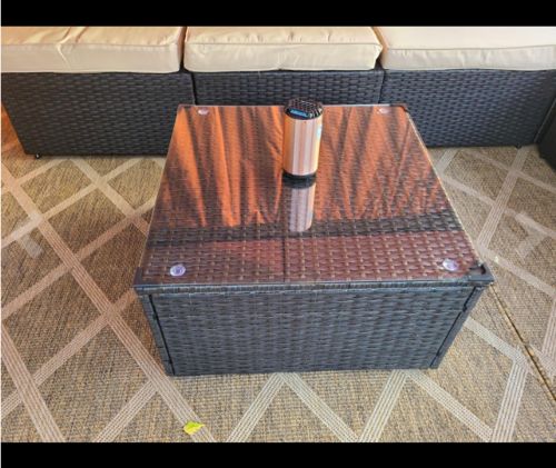 Customer photo review of HOMREST 7 Piece Outdoor Patio Furniture, Hand Woven PE Rattan Patio Conversation Sets（Khaki）