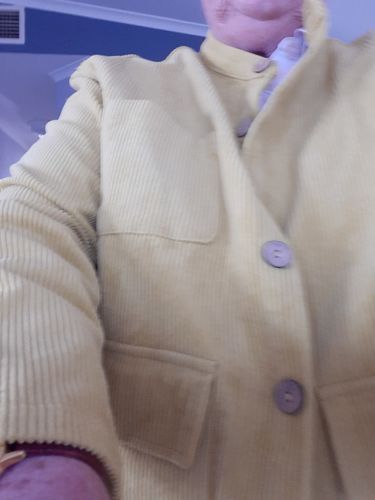 Customer photo review of Plus Size Women Solid Vintage Cotton Corduroy Coat