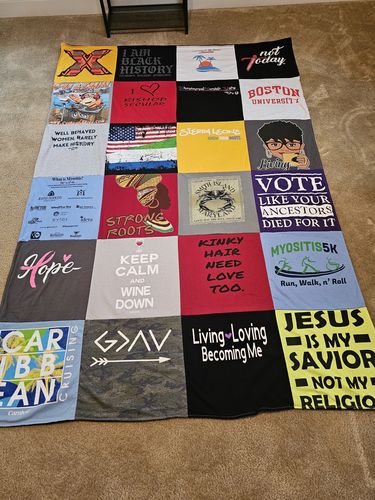 T-shirt quilt from boston university by Gerilyn from NC
