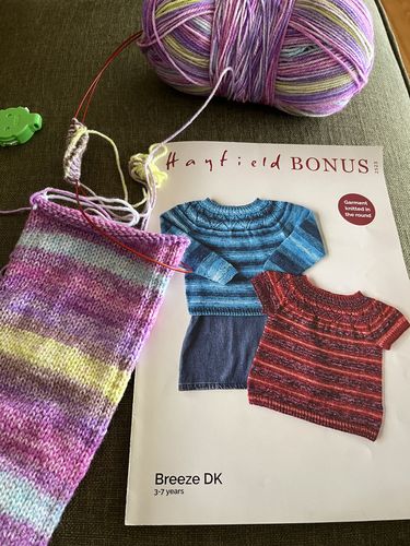 Customer photo review of Child Mystery Knitting Box
