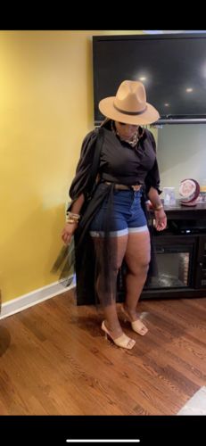 Customer photo review of Tulle-Combo Puff-Sleeve Tunic