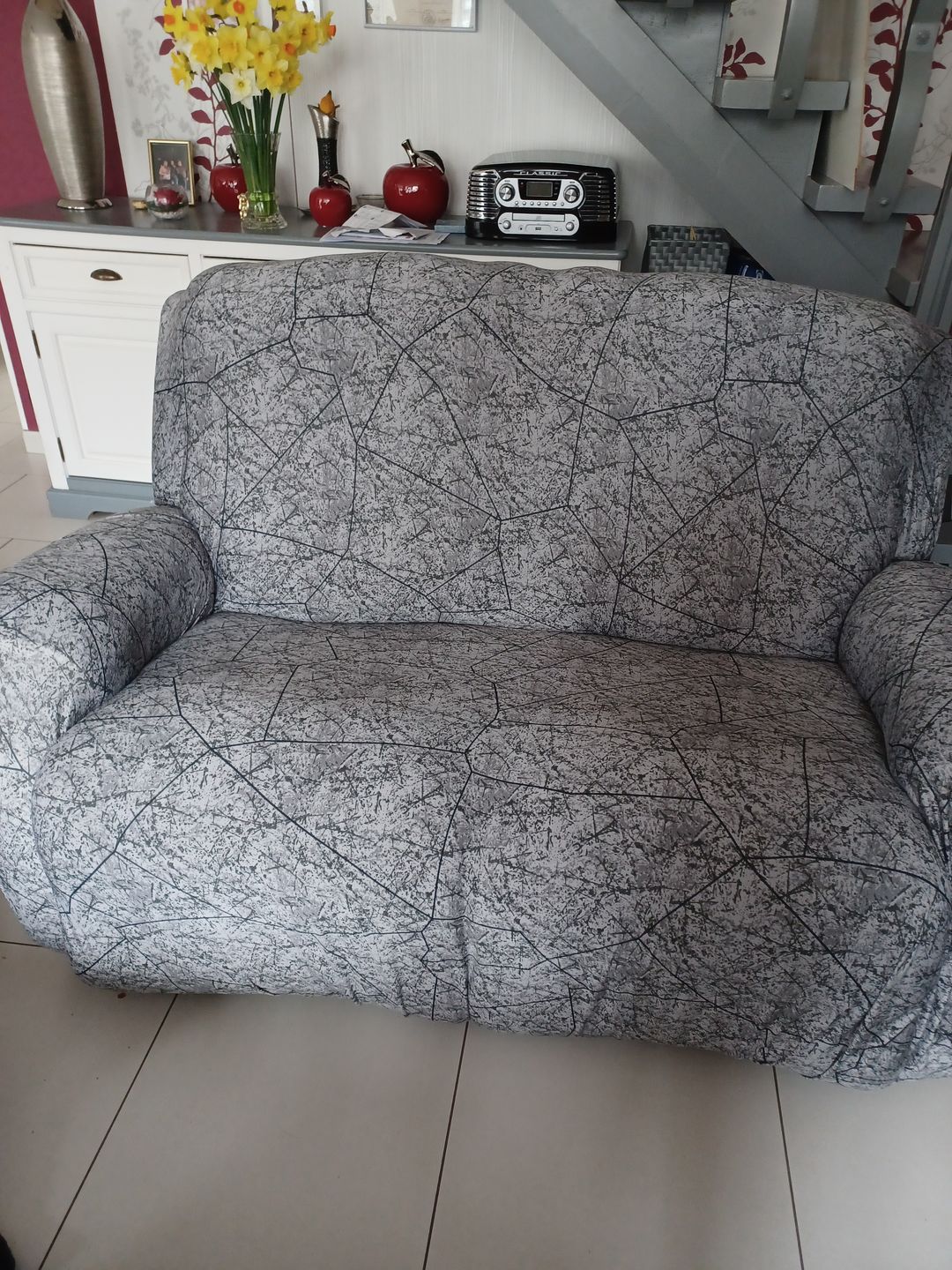Customer photo review of 6 Bâtonnets en mousse antidérapants pour housse de canapé extensible