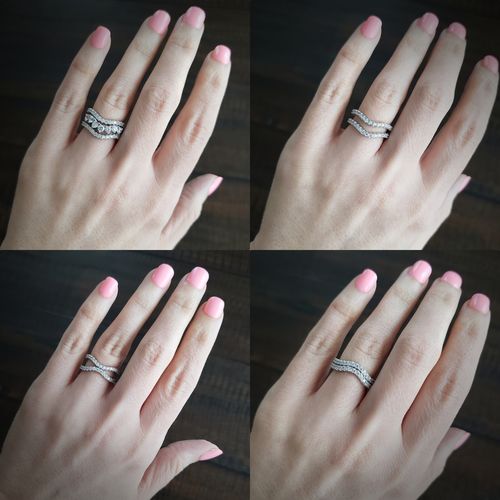 Customer photo review of Woven Wishbone CZ Eternity Ring in Sterling Silver