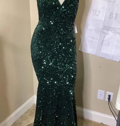 Customer photo review of Hunter Green Sequin On Velvet