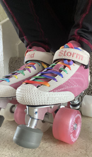 Customer photo review of MyBonts Prostar Suede Roller Skate Boots