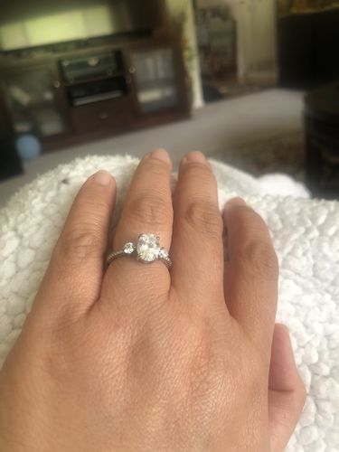 Customer photo review of 3-Stone Cable 1.8ct Oval CZ Ring in Sterling Silver