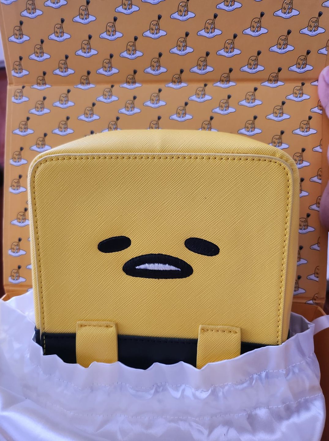 Customer photo review of Gudetama's lazy brush bag