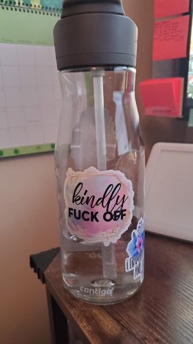 Customer photo review of Kindly F*ck Off Sticker