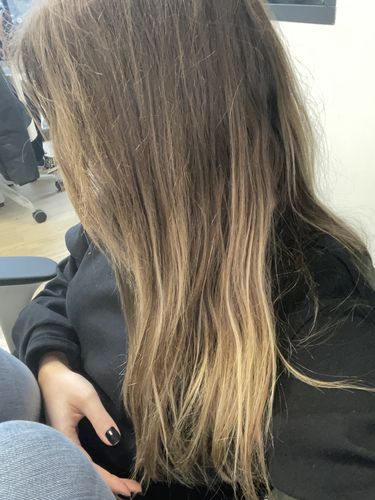 Customer photo review of Notre soin éclaircissant pour des cheveux rayonnants en moins de 5 minutes