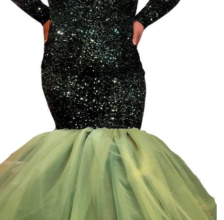 Customer photo review of Hunter Green Sequin On Velvet