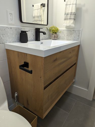 Customer photo review of Sottile Floating Vanity (24"-84")