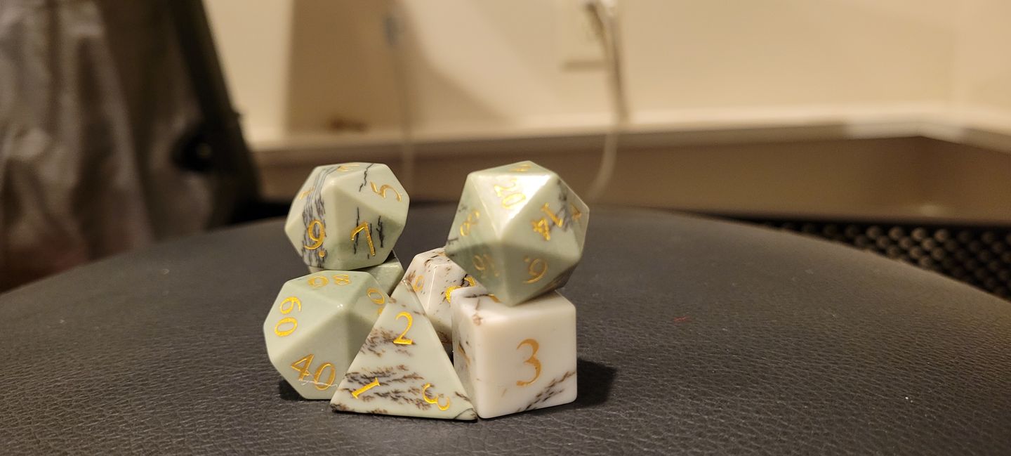 Customer photo review of Birch Stonework - Stone Dice Set