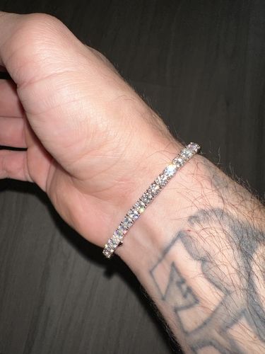 Customer photo review of VVS1 Moissanite 925 Sterling Silver Tennis Bracelet in White Gold