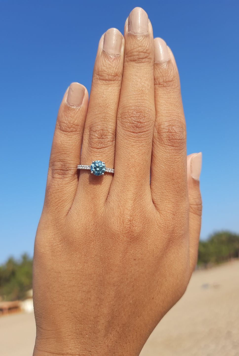 Customer photo review of Wed Round Solitaire Engagement Diamond Ring