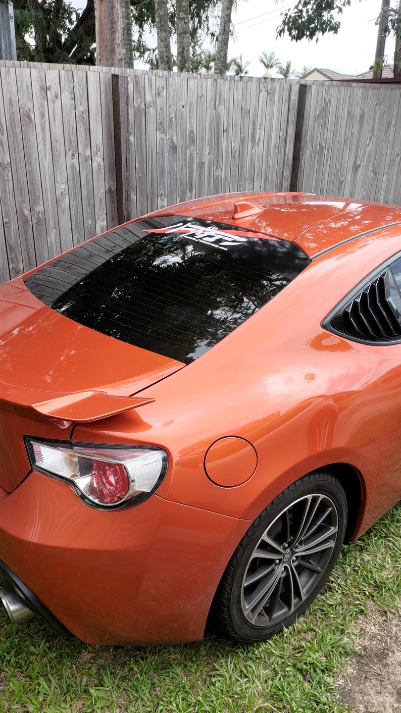 Customer photo review of HardTuned Window Banner - JDM Stripe
