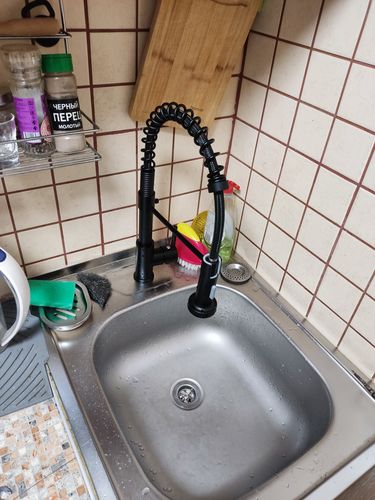 Customer photo review of 360 Faucets™ - Pull Down Spring Spout Kitchen Faucet