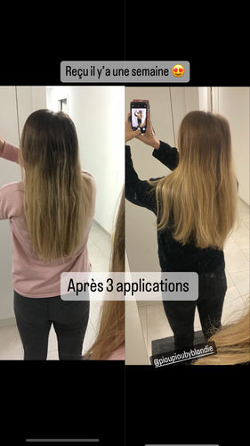 Customer photo review of Notre soin éclaircissant pour des cheveux rayonnants en moins de 5 minutes