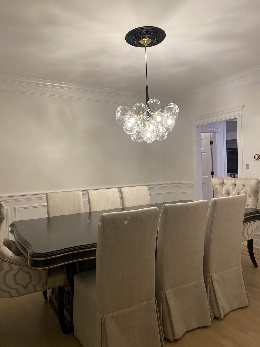 Customer photo review of Modern Clear Glass Bubble Cluster Chandelier