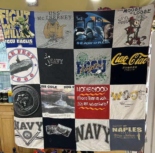 T-shirt quilt from eastern connecticut state university by Sheryl from VA