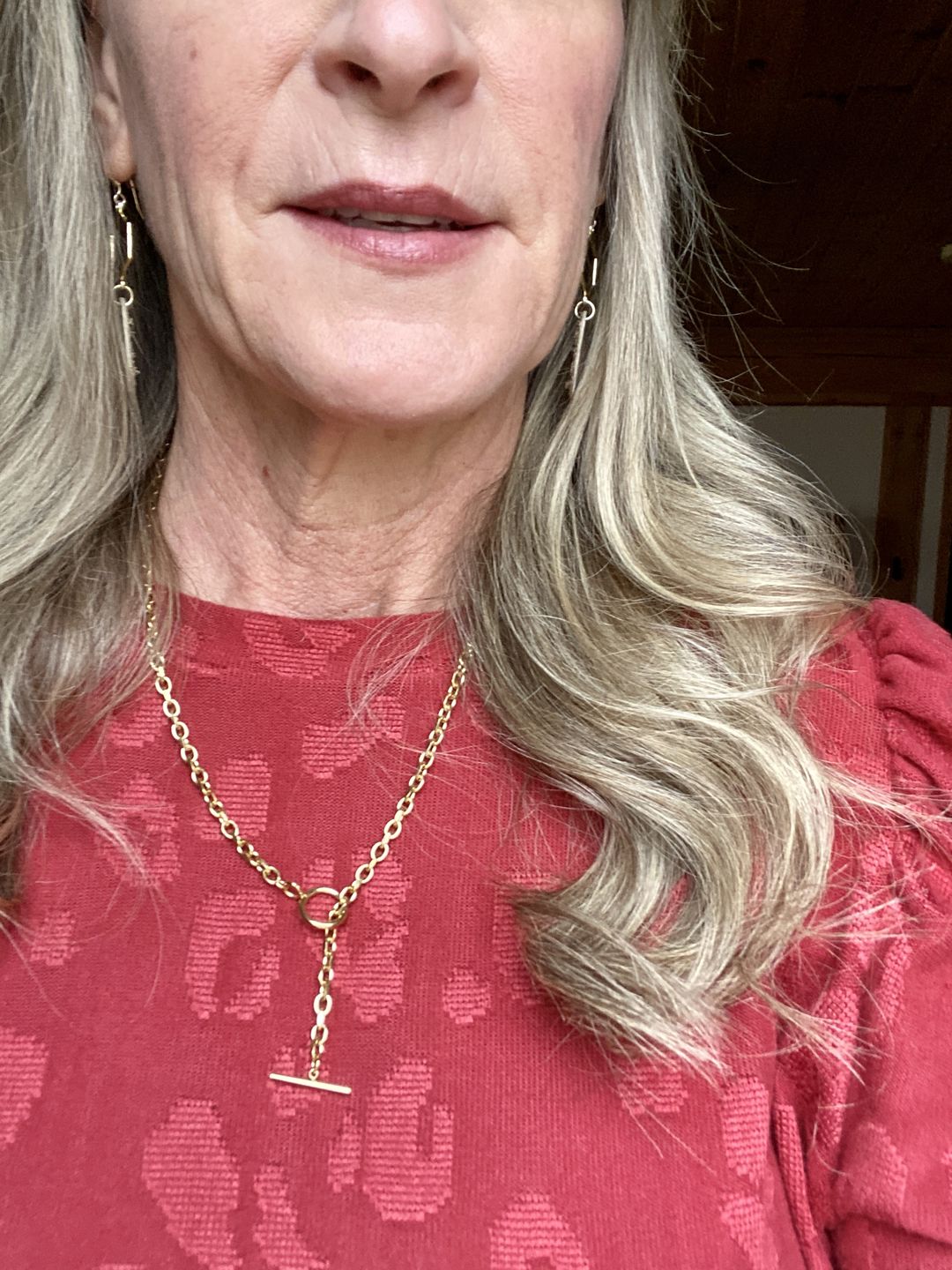 Customer photo review of Cuban T Bar Necklace
