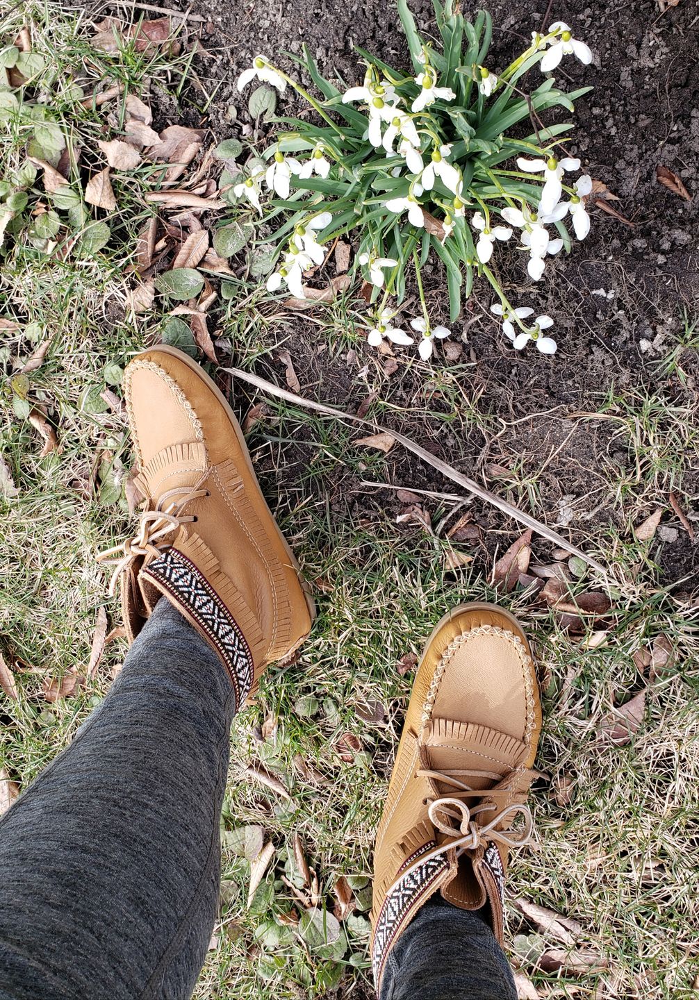 Customer photo review of Women's Cork Brown Leather Moccasin Boots