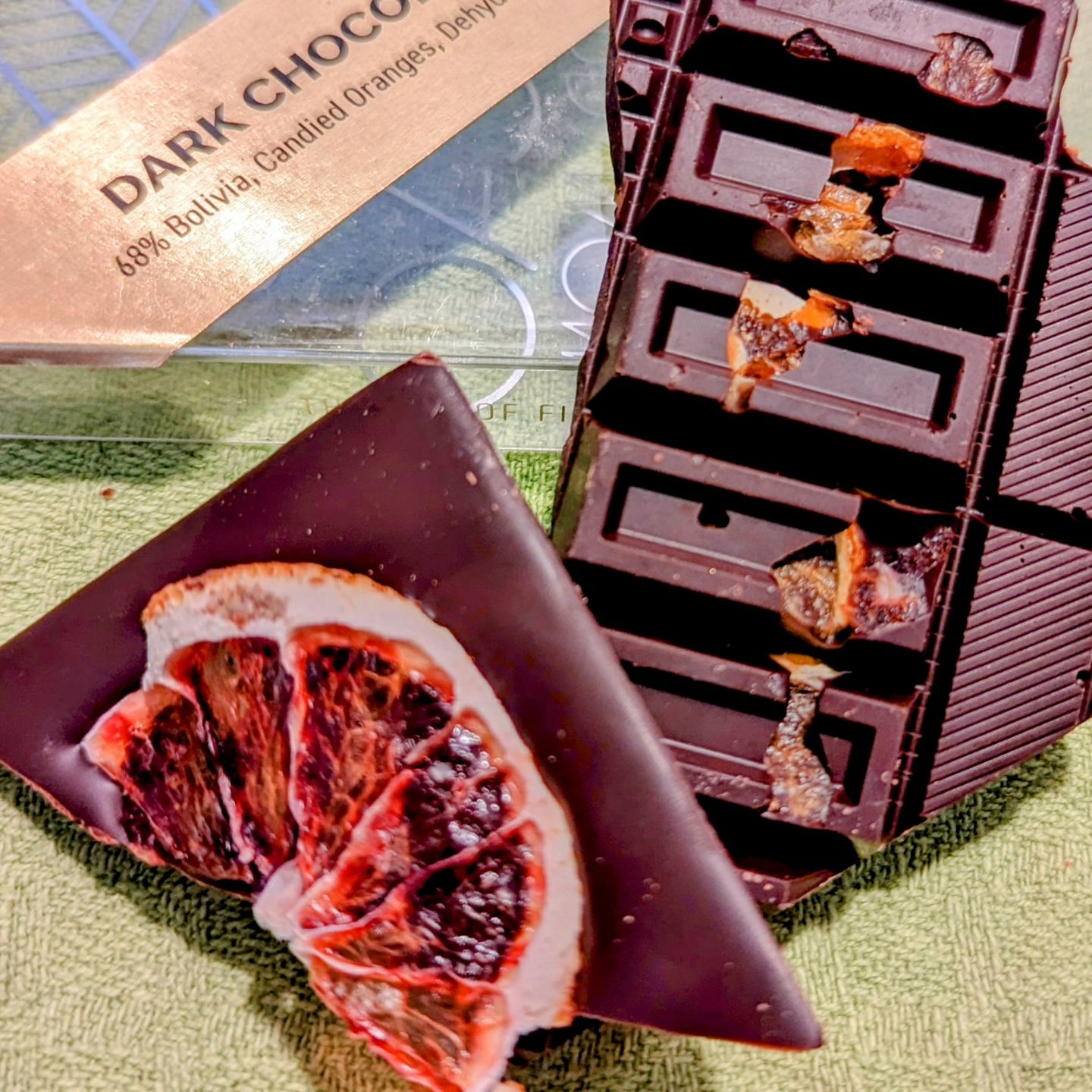 Customer photo review of Dark Chocolate & Orange Artisan Bar