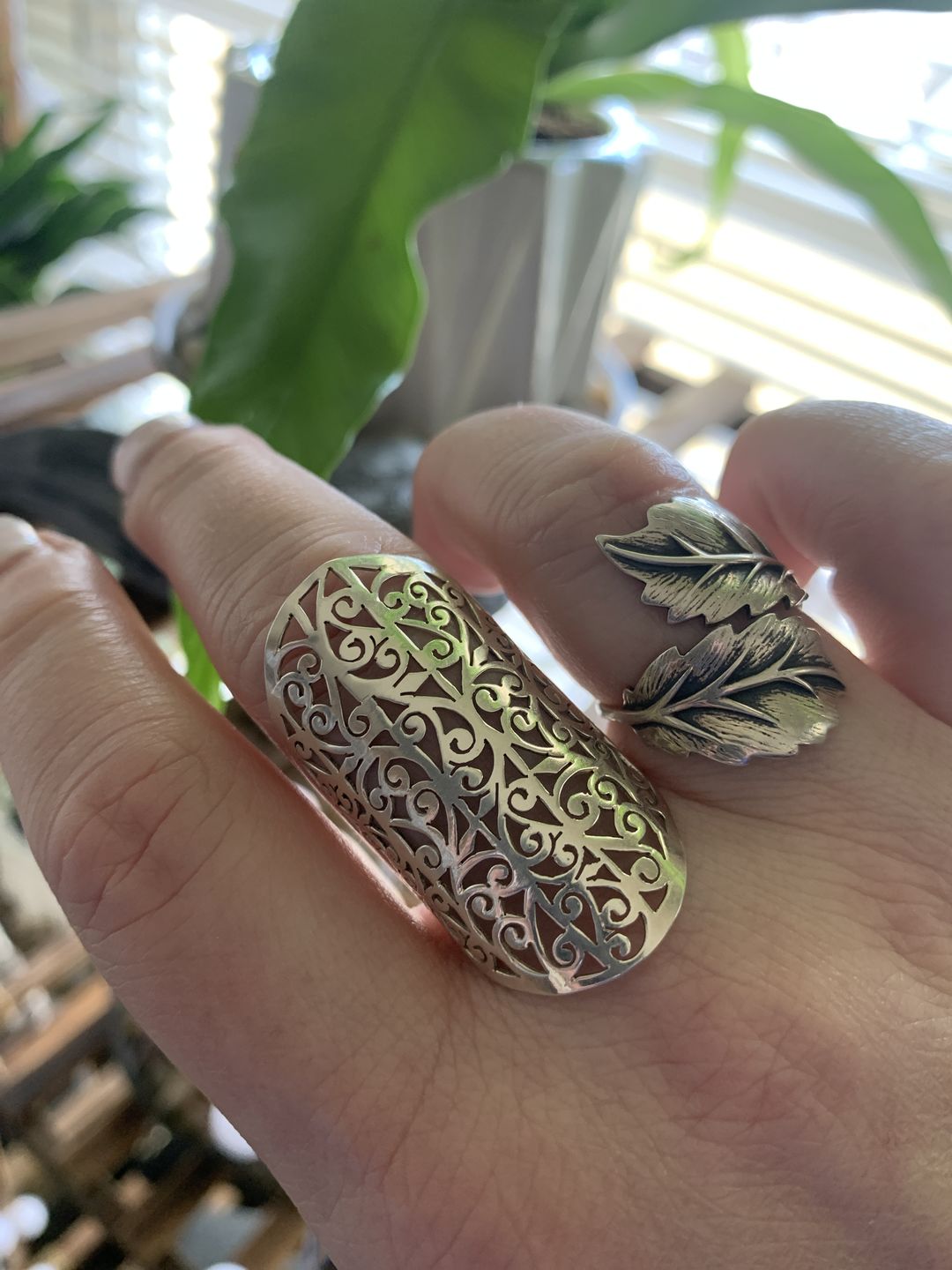 Customer photo review of Full Finger Statement Sterling Silver Ring