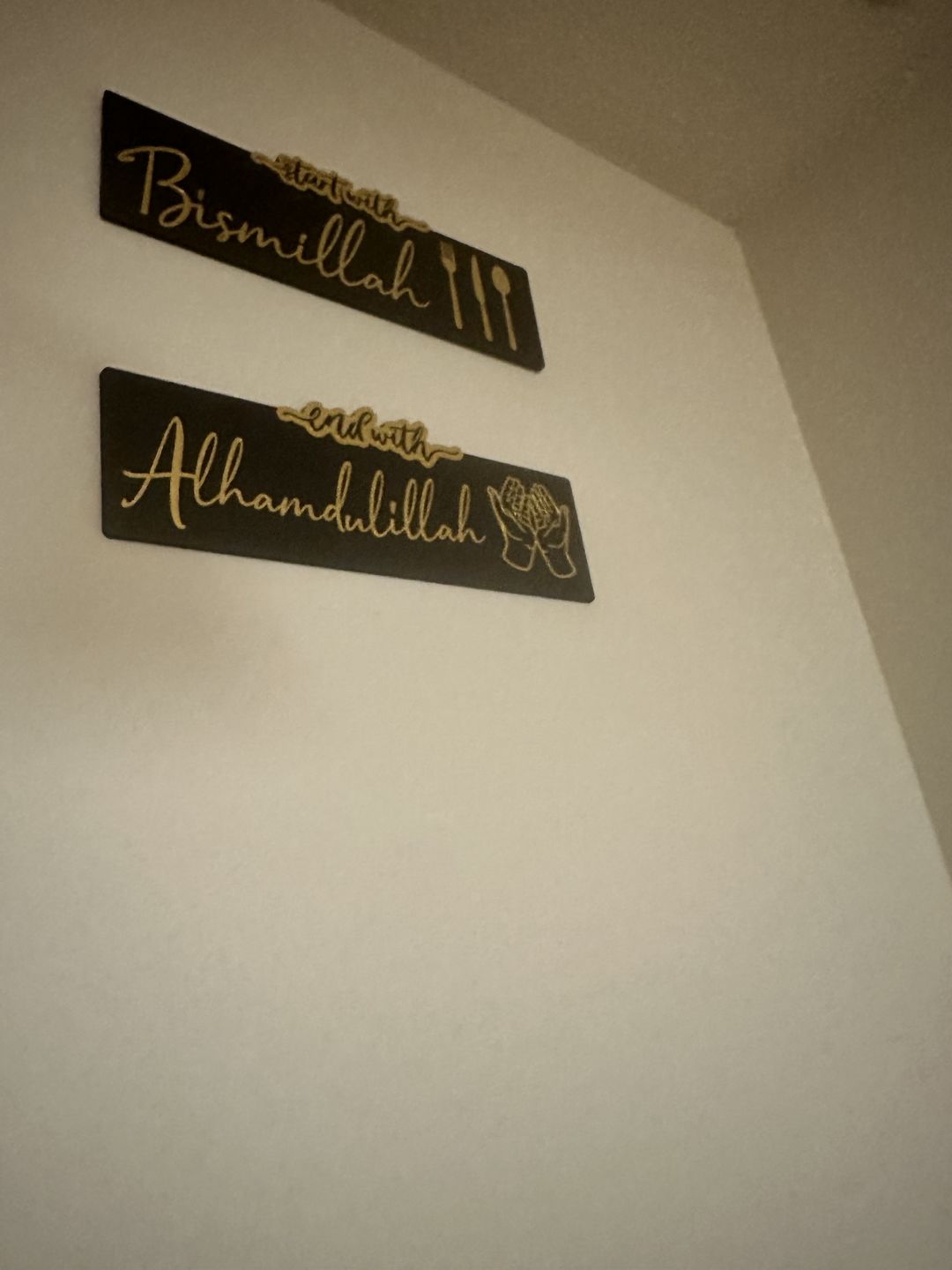 Customer photo review of Start with Bismillah - End with Alhamdulillah, Wooden Acrylic Islamic Wall Art
