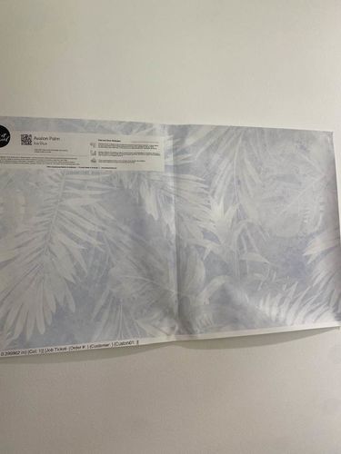 Customer photo review of Avalon Palm Wallpaper in Ice Blue