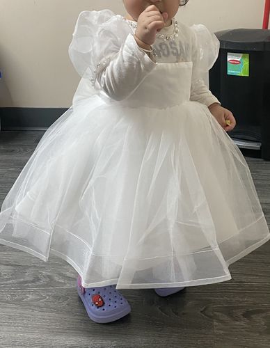 Customer photo review of Baptism Dresses Baby Girl Summer Princess Dress White Bow Flower Baby Christening Dress