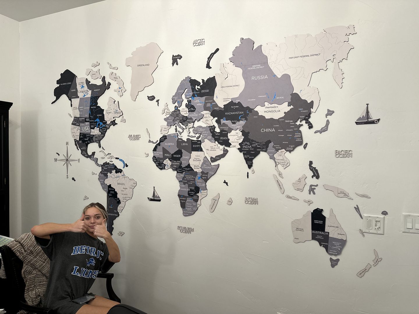 Customer photo review of Mappa del Mondo 3D in Legno Nordik