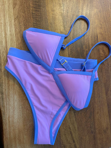 Customer photo review of SERENA Lavender Triangle Bikini Top
