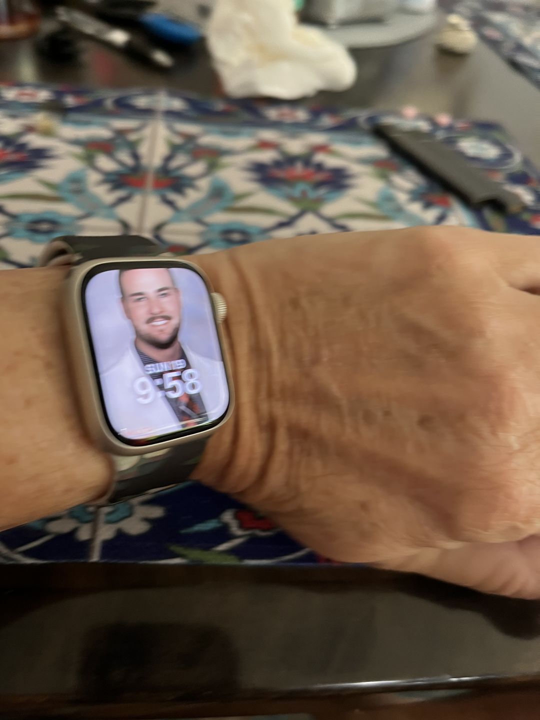 Customer photo review of Serene Imperial Jasper Apple Watch Strap