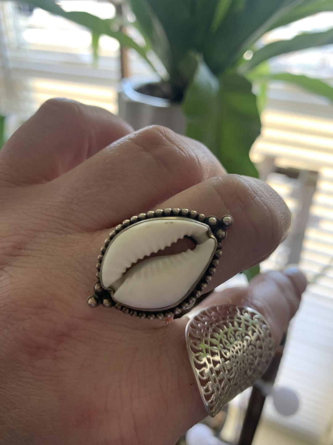 Customer photo review of Cowrie Shell Boho Ring Sterling Silver