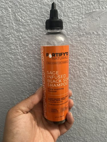 Customer photo review of Sage Infused Black Soap Shampoo