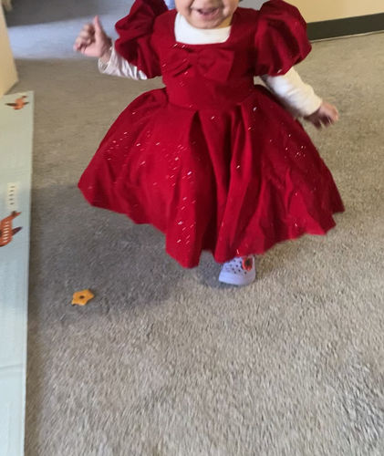 Customer photo review of Baby Girl Red Butterfly Long Sleeve Princess Dress Toddler Christmas Dress Girl Formal Dresses