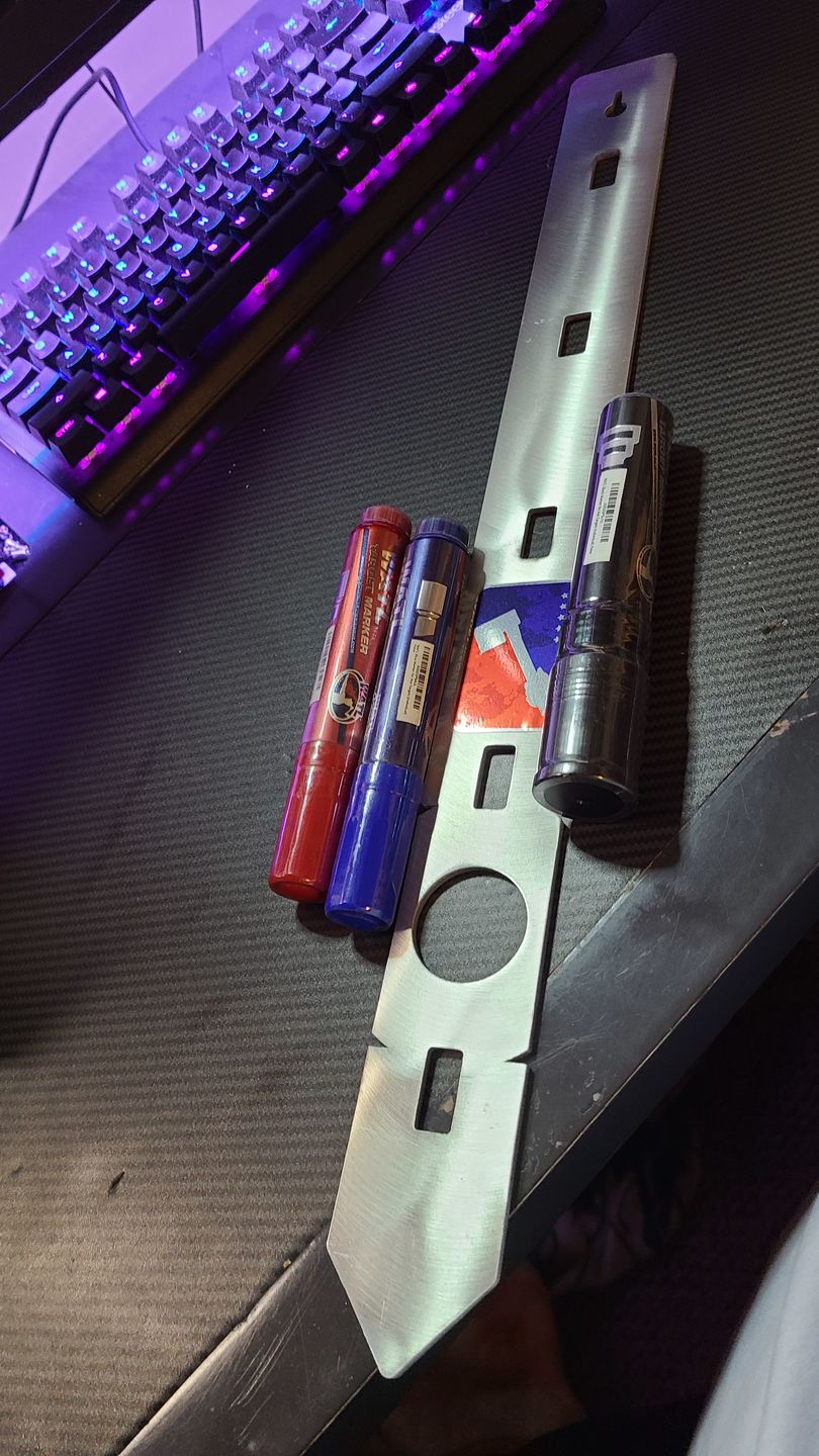 Customer photo review of Axe Throwing Target Builder Kit (Refillable Markers + Stencil)