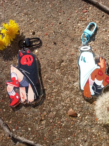 Customer photo review of Devil and Angel Ghost Duo Keychains!