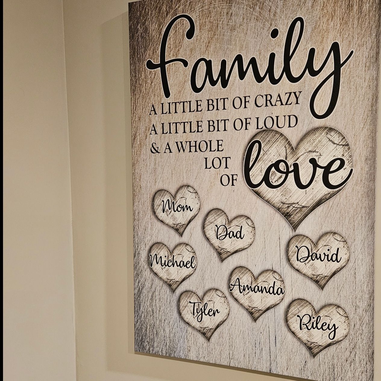 Customer photo review of Personalized "Family... Love" Premium Canvas